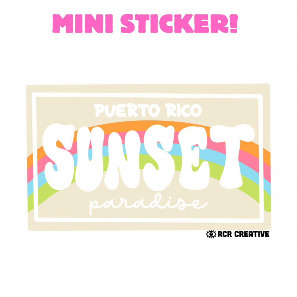 Sunset License Plate MINI Sticker