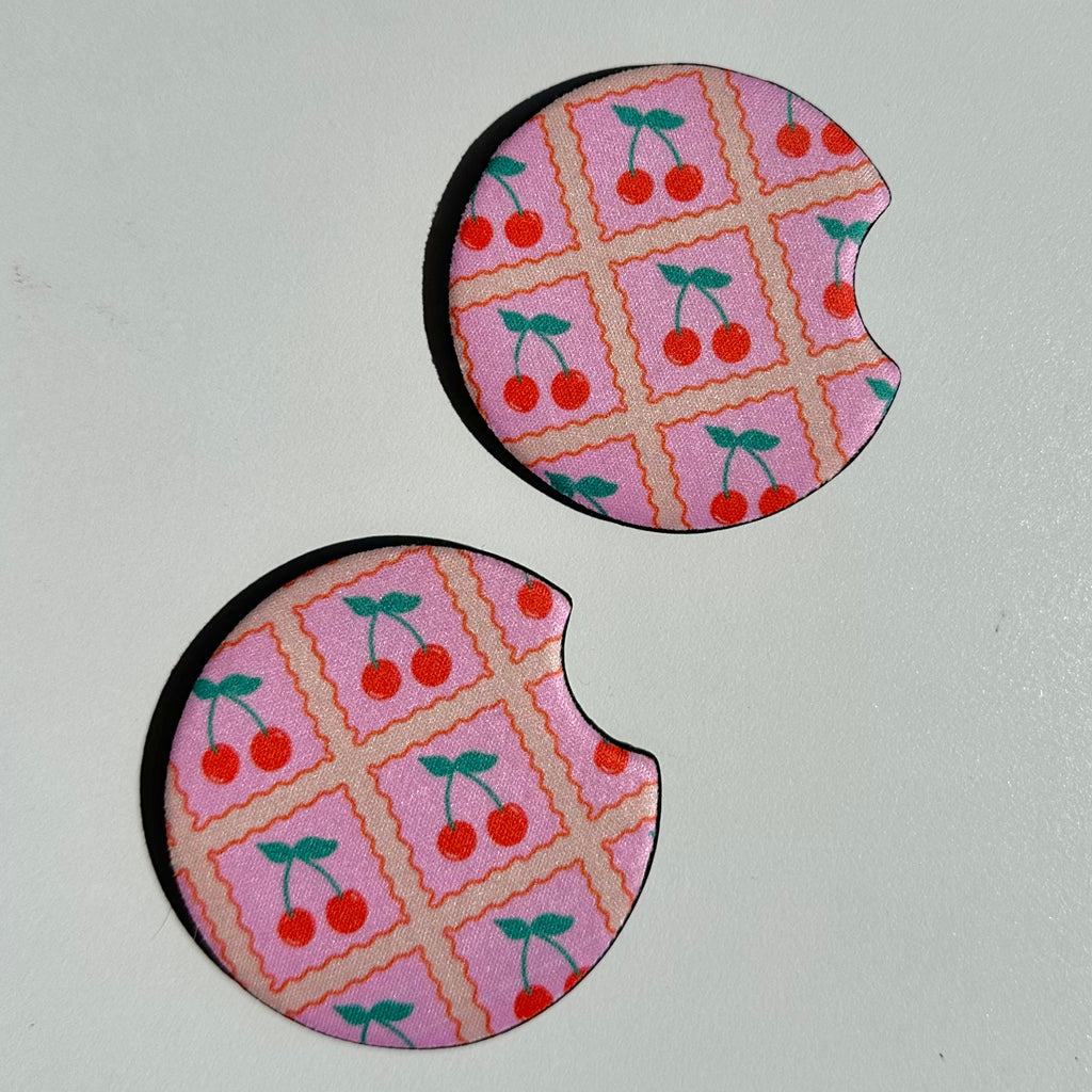 Cherries Car Coasters (2)