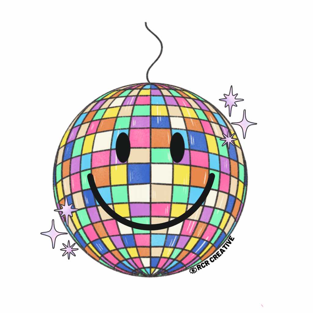 Happy Disco Ball Sticker